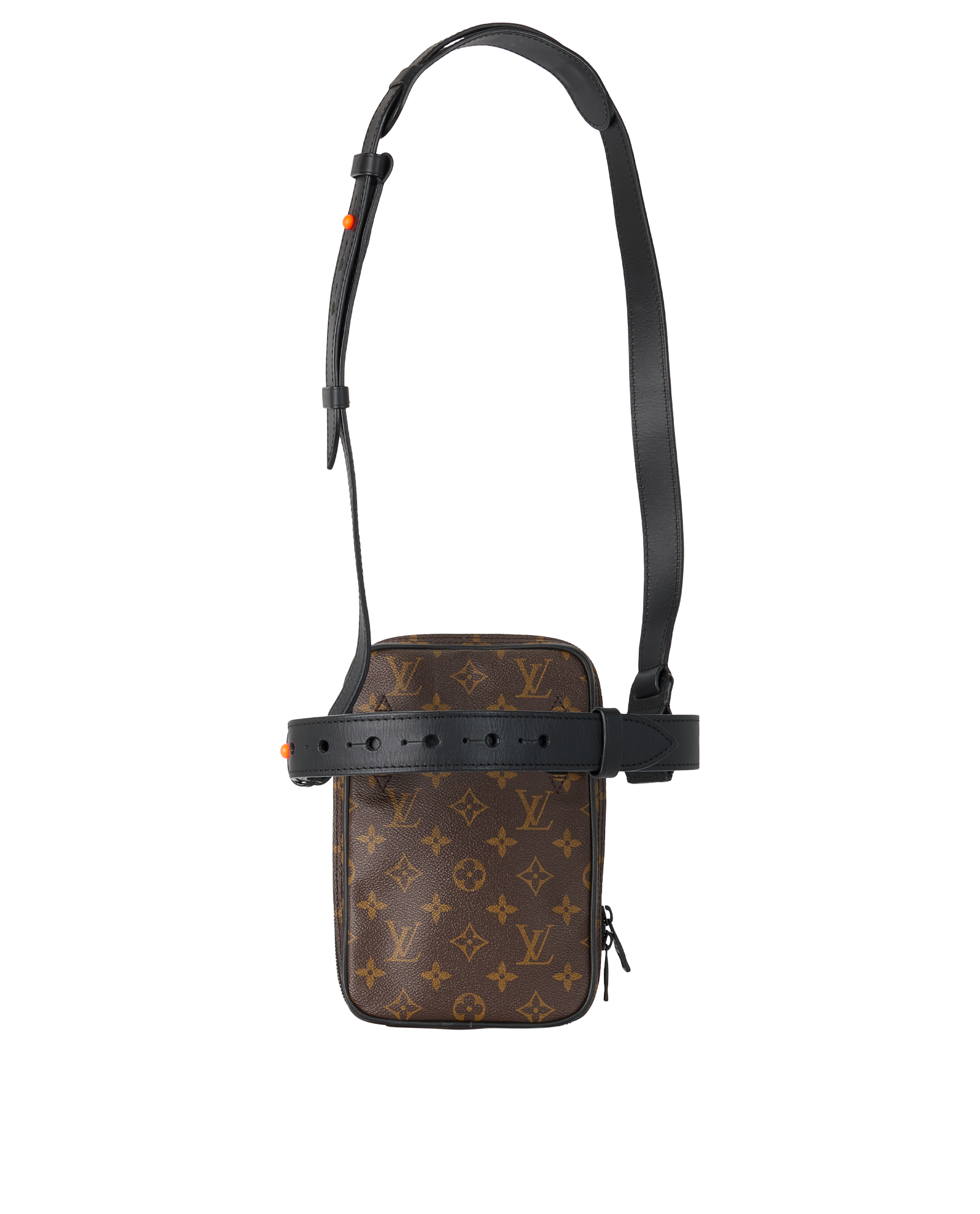 Utility Side Bag, &pound;850, Handbags, Brown, Coated Canvas, Back view